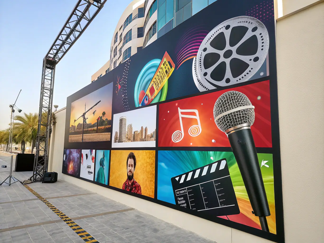 An image displaying a collection of diverse and creative content pieces, including graphics, videos, and written posts, highlighting the breadth of content creation services.